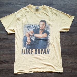 Luke Bryan You Can Crash My Party Anytime Yellow Shirt Size Medium